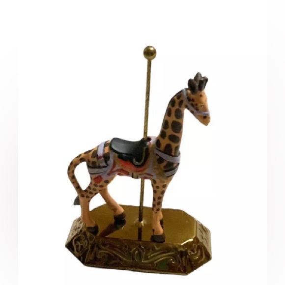 1990 Jack Hou Carousel Giraffe Figurine On Metal Base Heritage House - Picture 3 of 5